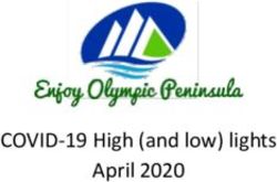 COVID-19 High (and low) lights April 2020 - Enjoy Olympic Peninsula