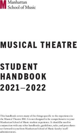 MUSICAL THEATRE STUDENT HANDBOOK 2021-2022