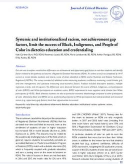 Systemic and institutionalized racism, not achievement gap factors, limit the success of Black, Indigenous, and People of Color in dietetics ...
