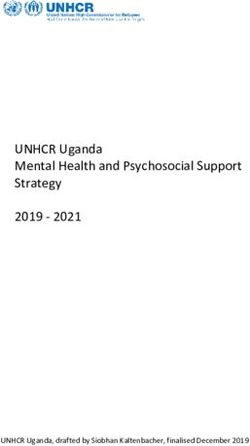 UNHCR Uganda Mental Health and Psychosocial Support Strategy 2019 2021 - UNHCR Uganda, drafted by Siobhan Kaltenbacher, finalised December 2019 ...