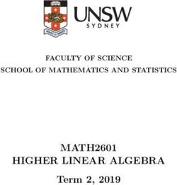 MATH2601 HIGHER LINEAR ALGEBRA - Term 2, 2019 - FACULTY OF SCIENCE SCHOOL OF MATHEMATICS AND STATISTICS
