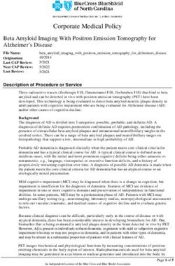Corporate Medical Policy Beta Amyloid Imaging With Positron Emission Tomography for Alzheimer's Disease