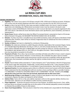 LA ROCA CUP 2021 INFORMATION, RULES, AND POLICIES
