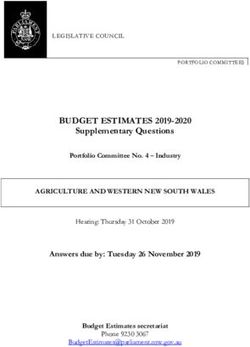 BUDGET ESTIMATES 2019-2020 - Supplementary Questions