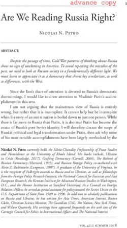 ARE WE READING RUSSIA RIGHT?1 - GEOHISTORY