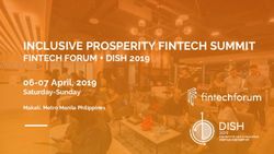 INCLUSIVE PROSPERITY FINTECH SUMMIT - FINTECH FORUM + DISH 2019 06-07 April, 2019 - DISH 2019 Hackathon
