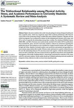 The Tridirectional Relationship among Physical Activity, Stress, and Academic Performance in University Students: A Systematic Review and ...