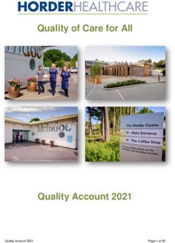 QUALITY OF CARE FOR ALL - QUALITY ACCOUNT 2021 - THE MCINDOE CENTRE