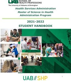 STUDENT HANDBOOK 2021-2022 - Health Services Administration Master of Science in Health Administration Program - UAB