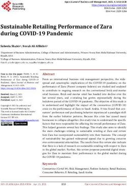 Sustainable Retailing Performance of Zara during COVID-19 Pandemic