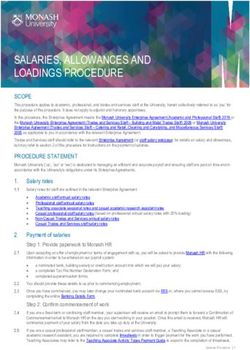 SALARIES, ALLOWANCES AND LOADINGS PROCEDURE - Monash ...