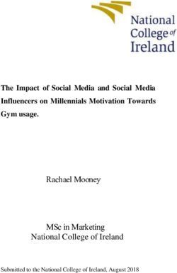 Rachael Mooney MSc in Marketing National College of Ireland - Submitted to the National College of Ireland, August 2018