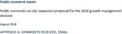 Public comment report Public comments on city expansion proposals for the 2018 growth management decision - APPENDIX A: COMMENTS RECEIVED, EMAIL ...