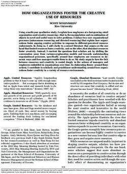 HOW ORGANIZATIONS FOSTER THE CREATIVE USE OF RESOURCES