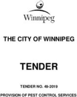 TENDER THE CITY OF WINNIPEG - TENDER NO. 49-2019 PROVISION OF PEST CONTROL SERVICES