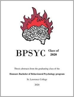 Honours Bachelor of Behavioural Psychology program - Thesis abstracts from the graduating class of the St. Lawrence College 2020 - St ...