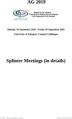 AG 2019 - Splinter Meetings (in details) Monday 16 September 2019 - Friday 20 September 2019 University of Stuttgart, Campus Vaihingen - DSI ...