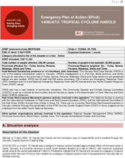 EMERGENCY PLAN OF ACTION (EPOA) - VANUATU: TROPICAL CYCLONE HAROLD