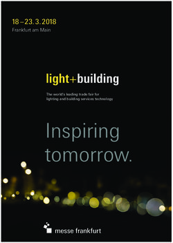 Inspiring tomorrow 18 - 23. 3. 2018 Frankfurt am Main - Worldex