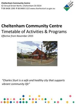Cheltenham Community Centre - Timetable of Activities & Programs Effective from November 2015