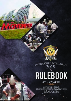 RULEBOOK 2019 MOVENPICK HOTEL & CONVENTION CENTRE KLIA, SELANGOR - WORLDCHEFBATTLEFIELD.COM