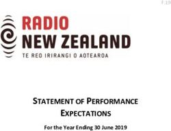 STATEMENT OF PERFORMANCE EXPECTATIONS - For the Year Ending 30 June 2019 - F.19 - Radio NZ