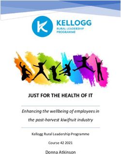 JUST FOR THE HEALTH OF IT - Enhancing the wellbeing of employees in the post-harvest kiwifruit industry - Rural Leaders
