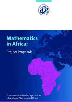 Mathematics in Africa: Project Proposals - Commission for Developing Countries, International Mathematical Union - International ...