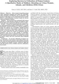 Exploring Barriers to Utilization of Poison Centers: A Qualitative Study of Mothers Attending an Urban Women, Infants, and Children (WIC) Clinic ...