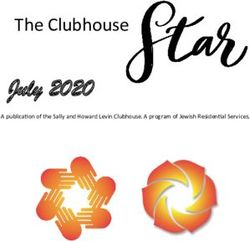 July 2020 The Clubhouse - A publication of the Sally and Howard Levin Clubhouse. A program of Jewish Residential Services.
