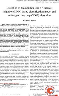 Detection of brain tumor using K-nearest neighbor (KNN) based classification model and self-organizing map (SOM) algorithm - ijitee