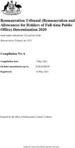 Remuneration Tribunal (Remuneration and Allowances for Holders of Full-time Public Office) Determination 2020