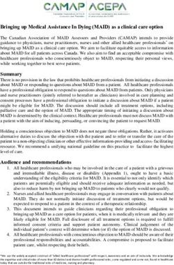 Bringing up Medical Assistance In Dying (MAID) as a clinical care option - CAMAP ...