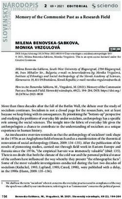 Memory of the Communist Past as a Research Field - Sciendo