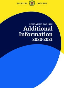 Additional Information - 2020-2021 EDUCATING FOR LIFE - Salesian College