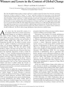 Winners and Losers in the Context of Global Change