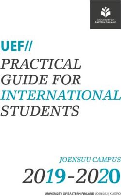 2019-2020 PRACTICAL GUIDE FOR INTERNATIONAL STUDENTS - UEF Kamu
