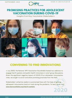 PROMISING PRACTICES FOR ADOLESCENT VACCINATION DURING COVID-19