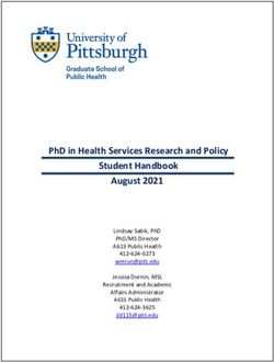 PHD IN HEALTH SERVICES RESEARCH AND POLICY STUDENT HANDBOOK AUGUST 2021