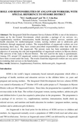 ROLE AND RESPONSIBILITIES OF ANGANWADI WORKERS, WITH SPECIAL REFERENCE TO MYSORE DISTRICT