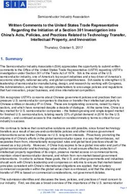 Written Comments to the United States Trade Representative Regarding the Initiation of a Section 301 Investigation into China's Acts, Policies ...