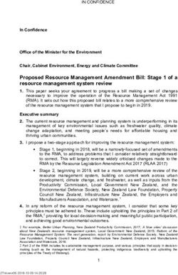 Proposed Resource Management Amendment Bill: Stage 1 of a resource management system review