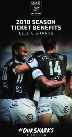 2018 SEASON TICKET BENEFITS - CELL C SHARKS - Sharks Rugby