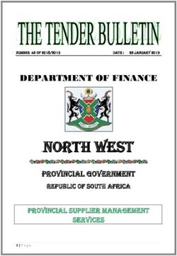 NORTH WEST PROVINCIAL GOVERNMENT - DEPARTMENT OF FINANCE
