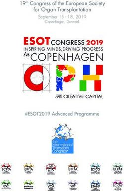 For Organ Transplantation - 19th Congress of the European Society - #ESOT2019 Advanced Programme