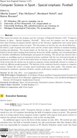 Computer Science in Sport - Special emphasis: Football