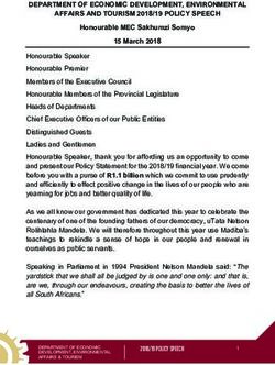 DEPARTMENT OF ECONOMIC DEVELOPMENT, ENVIRONMENTAL AFFAIRS AND TOURISM 2018/19 POLICY SPEECH - Eastern Cape Liquor Board