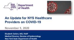An Update for NYS Healthcare Providers on COVID-19 - November 5, 2020 Elizabeth Dufort, MD, FAAP Medical Director, Division of Epidemiology New ...