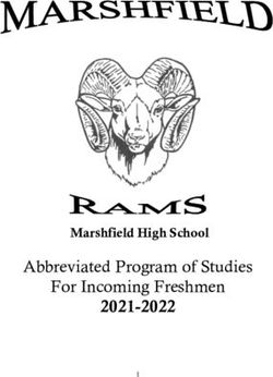 Abbreviated Program of Studies For Incoming Freshmen - 2021-2022 Marshfield High School