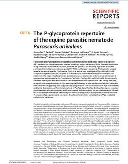 The p glycoprotein repertoire of the equine parasitic nematode Parascaris univalens - Nature